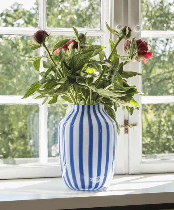 Actual product image HAY Vase JUICE Navy Striped (1 x, 20 x 28 cm)