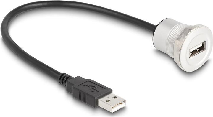 Produktbild Delock USB 2.0 Typ-A Einbaubuchse mit Kabelpeitsche Stecker (0.30 m, USB 2.0)