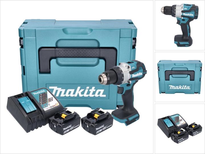 Produktbild Makita DHP 489 RGJ Akku Schlagbohrschrauber 18 V 73 Nm Brushless + 2x Akku 6,0 Ah + Ladegerät + (Akkubetrieb)