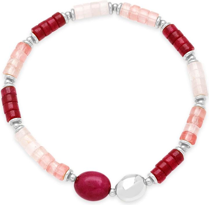 Leyda Armband Edelstein mit Edelstahl (18 cm, Stein, Edelstahl)