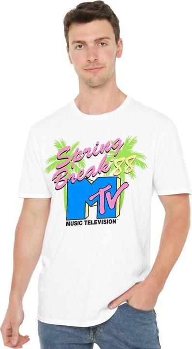 Actual product image MTV Mens Spring Break Neon Palm Trees T-Shirt (4XL)