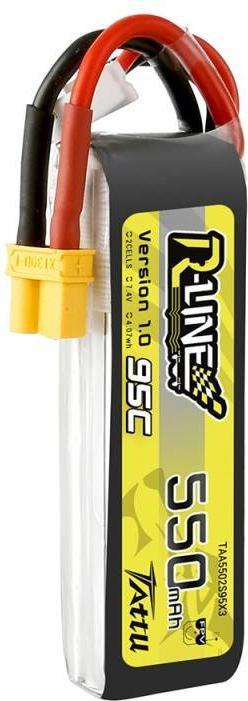 Immagine prodotto Tattu R-Line 550mAh 7.4V 2S1P 95C Lipo Battery (7.40 V, 550 mAh)
