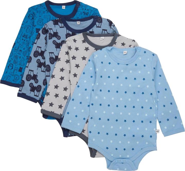 Pippi Langarm-Body 4er Set Blue Gr. 86 (86)