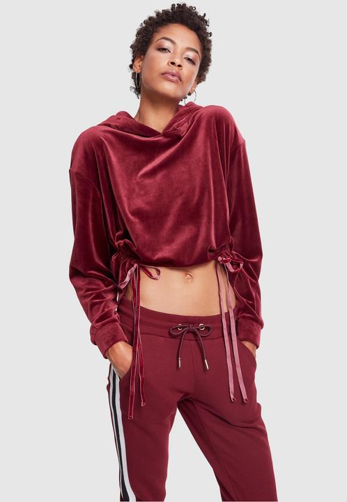Immagine prodotto Urban Classics UC Ladies Ladies Short Velvet Gathered Hoody da donna con cappuccio (S)