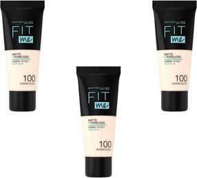 Image du produit Maybelline New York Fit Me Fond de teint mat et sans pores 100 Warm Ivory 30ml (Ivoire chaud)