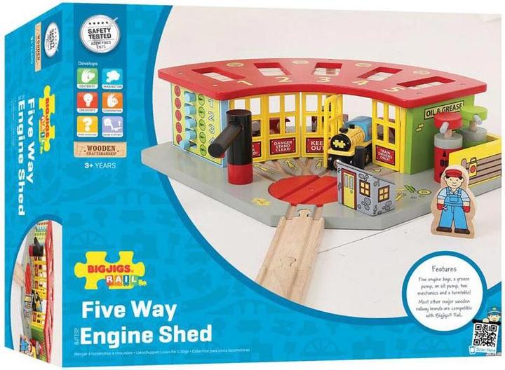 Immagine prodotto Bigjigs Trasferimento Premium su rotaie di legno per 5 treni