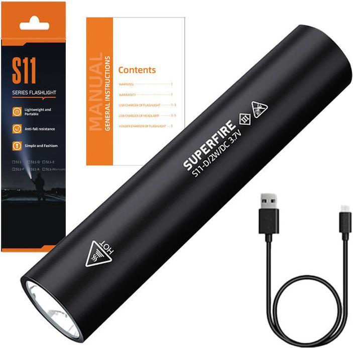 Produktbild Superfire Flashlight S11-D, 135lm, USB (11.30 cm, 135 lm)