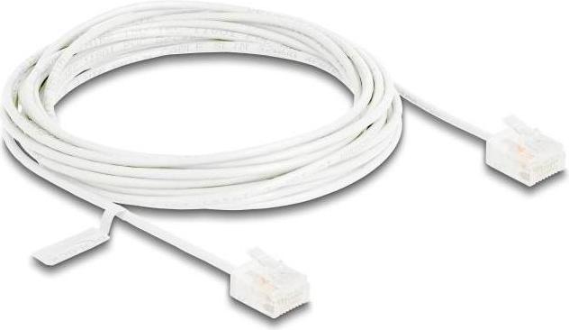 Produktbild Delock RJ45 Netzwerkkabel Cat.6 UTP Ultra Slim 5 m weiss mit (U/UTP, CAT6, 5 m)