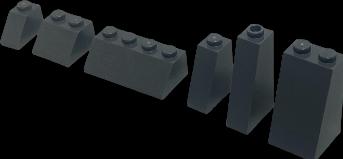 Actual product image LEGO MOC Roof tiles light grey/dark grey mixed - mountain/rock building - NEW! Lot 25x (LEGO Classic)