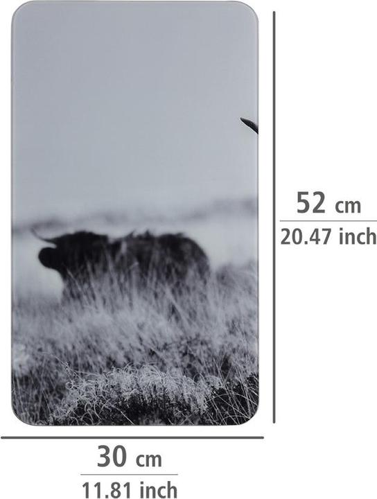 Productafbeelding Wenko Afdekplaten fornuis Highland Cattle zwart 2 stuks.