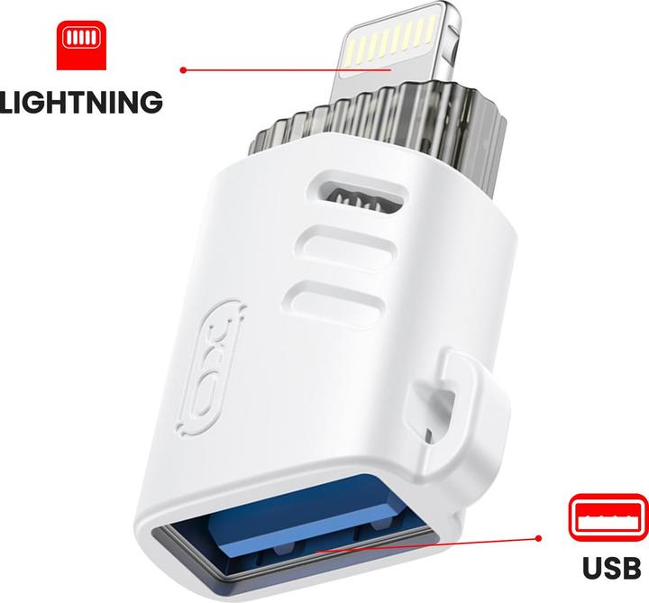 Produktbild xO Adapter NB256A OTG USB - Lightning weiss (USB, Lightning)