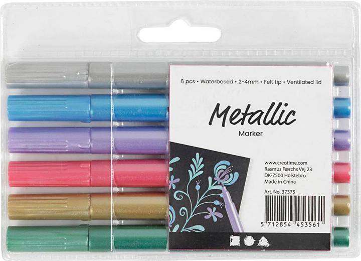 Image du produit Creativ Company Feutre de coloriage métallique 6 pièces (Couleurs métalliques, 6 x)