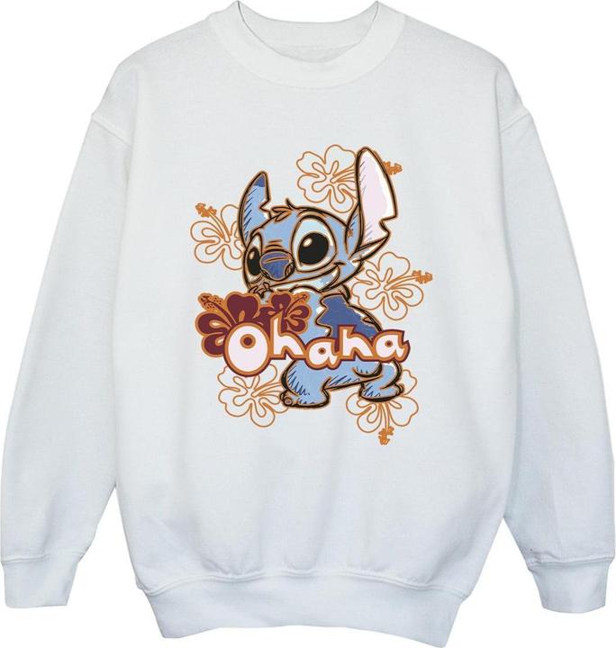 Disney Lilo And Stitch Ohana Orange Hibiscus Sweatshirt Mädchen