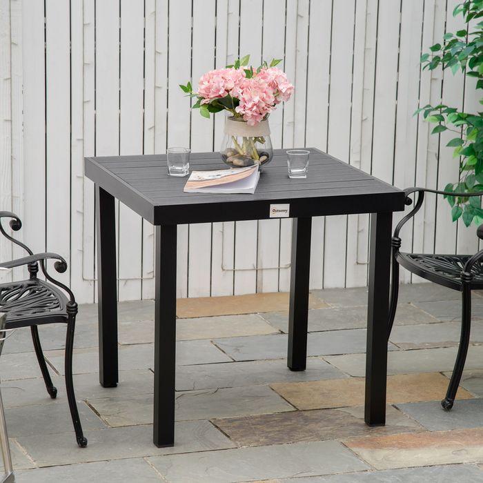 Produktbild Swisshandel24 Gartentisch für 4 Personen Esstisch Aluminiumtisch Gartenmöbel Loungemöbel pflegeleicht Kunststoff S (78 cm)
