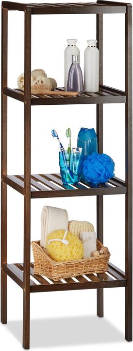 Actual product image Relaxdays Bamboo bathroom shelf (34.5 x 33 x 110 cm)