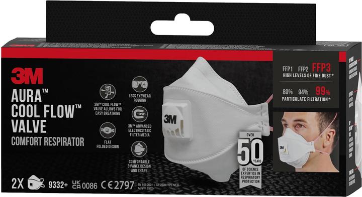Produktbild 3M Atemschutzmaske Aura 9332+C2 (FFP3, 2 x)