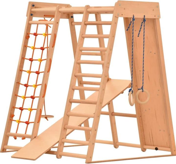 Produktbild Activity Board Holzklettergerüst, Kletterdreieck, Indoor-Klettergerüst für Kleinkinder, Kletterdreieck mit Rutsche
