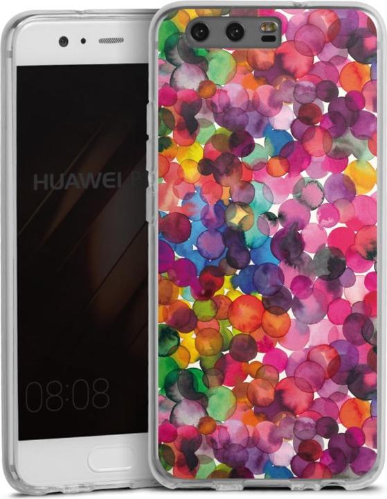 DeinDesign Silikon Hülle für Huawei P10 Handyhülle Case Smartphone Schutzhülle Punkte Wasserfarbe bunt (Huawei P10)