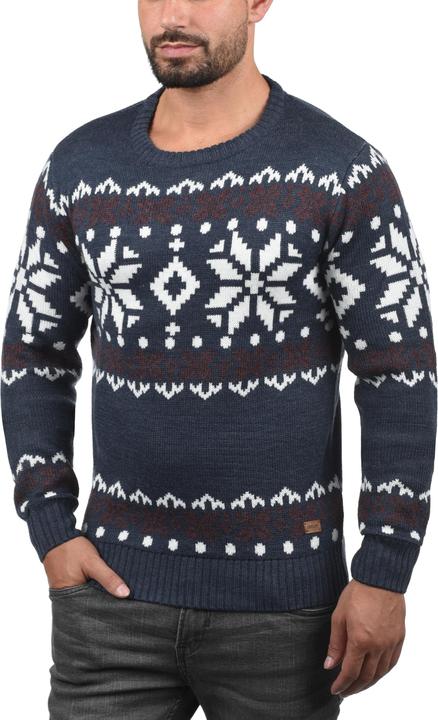 Image du produit Solid Norwig Pull En Grosse Maille Pull-Over Tricot Pour Homme Avec Encolure Rond (M)