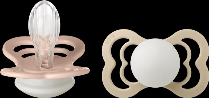 Actual product image Bibs Supreme silicone soother (pack of 2), Vanilla & Blush Night (size 1, 0-6M) (2 x, up to 6 M.)