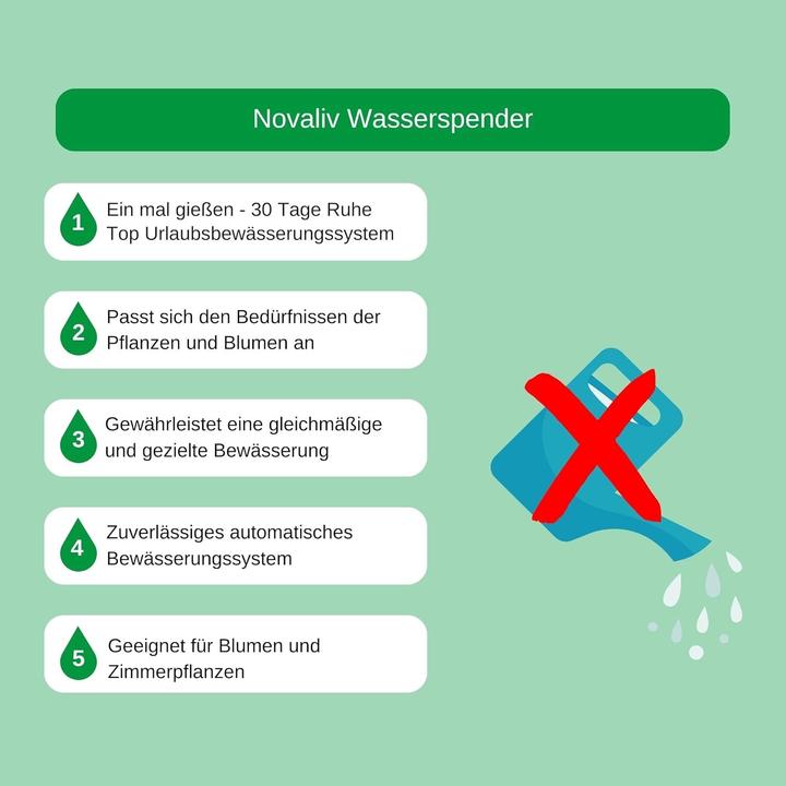 Energie-Label Novatool Automatisches Bewässerungssystem für Topfpflanzen - BEWÄSSERUNG BIS 30 Tage - Tropfbewässer (Tropfbewässerung Set)