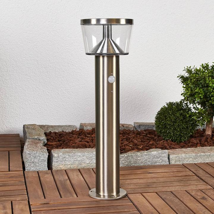 Image du produit Lindby Antje LED Cellule solaire Lampe de jardin w/capteur Acier inoxydable (400 lm, IP44)