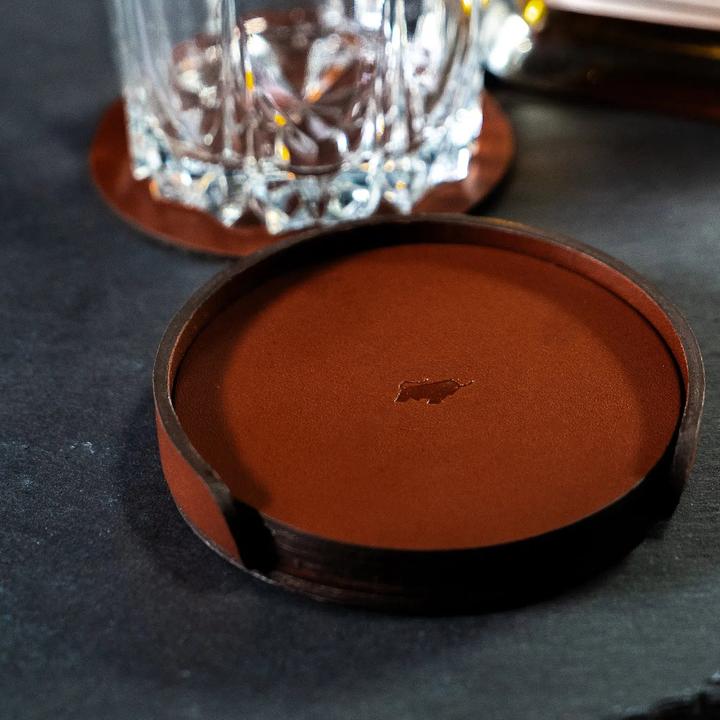 Actual product image Braun Büffel Home&Living Glasuntersetzer im Halter (6 Stück) (6 x, Glass coaster)