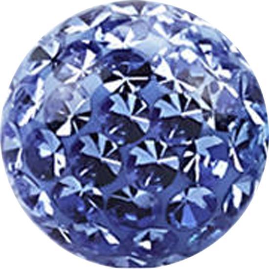 Actual product image Star Piercing Crystal ball light blue Epoxy protective layer (without brass, Surgical steel 316L)