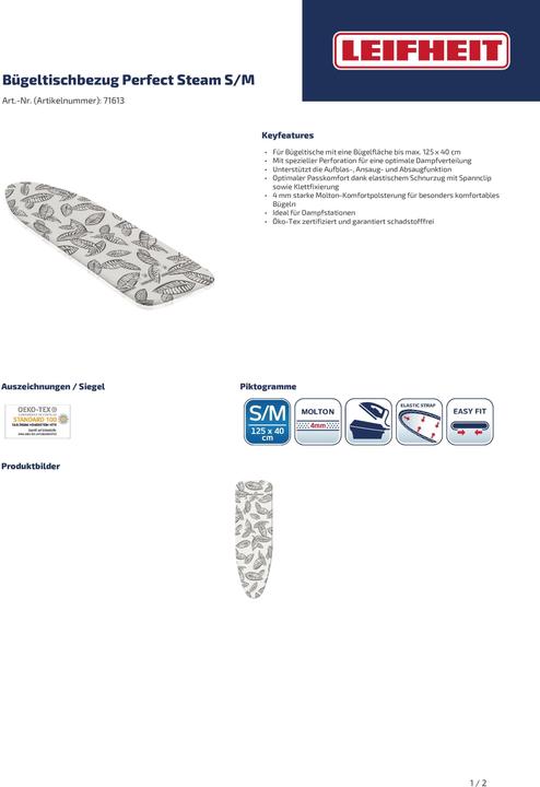 Actual product image Leifheit Bügeltischbezug Perfect Steam S/M