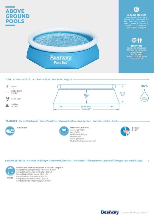 Actual product image Bestway Fast Set (244 x 66 cm)