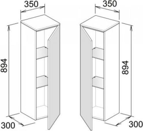 Actual product image Keuco Centre cabinet EDITION 400 350x894x300mm Ans li we/cash sat