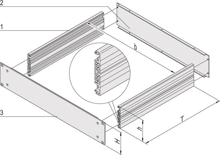 Immagine prodotto Schroff Rack da 19" in alluminio (kit base) - MULTIPAC GRUNDAUSB.4HE 400T