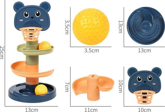 Actual product image Activity Board Baby toy Push Rolling Balls Pile Tower Stacking Early Educational Puzzle Turning Spin Track