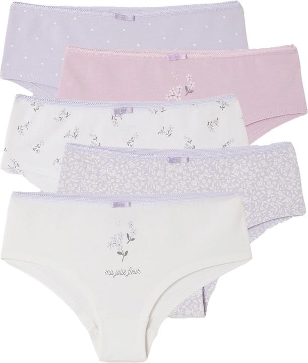 Vertbaudet Bio-Kollektion: 5er-Pack Mädchen Shortys mit Blumen