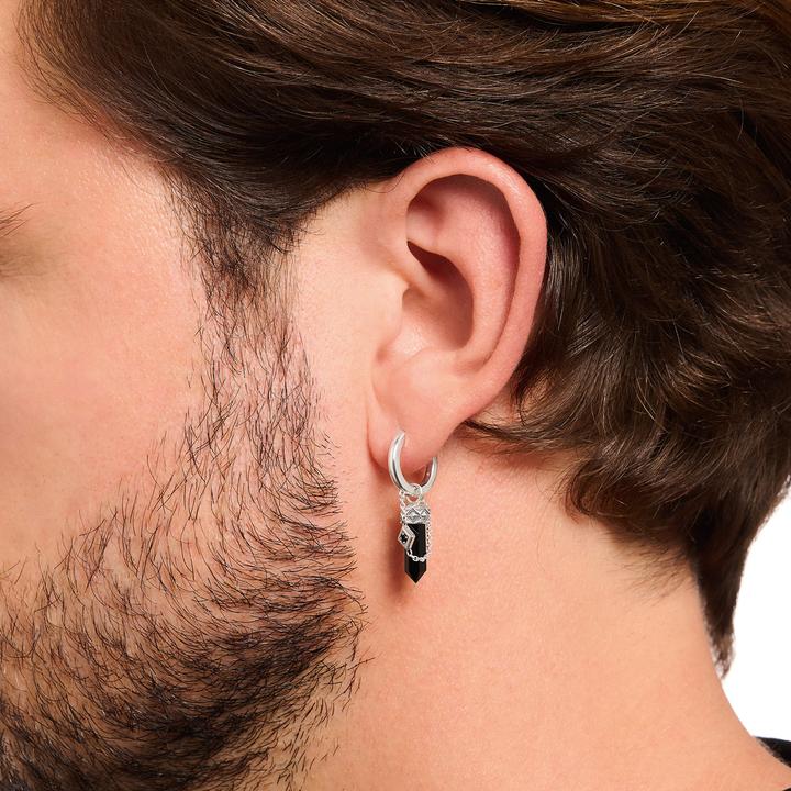 Immagine prodotto Thomas Sabo Creola singola con ciondolo in onice e catena in argento annerito (Annerito, Argento 925)