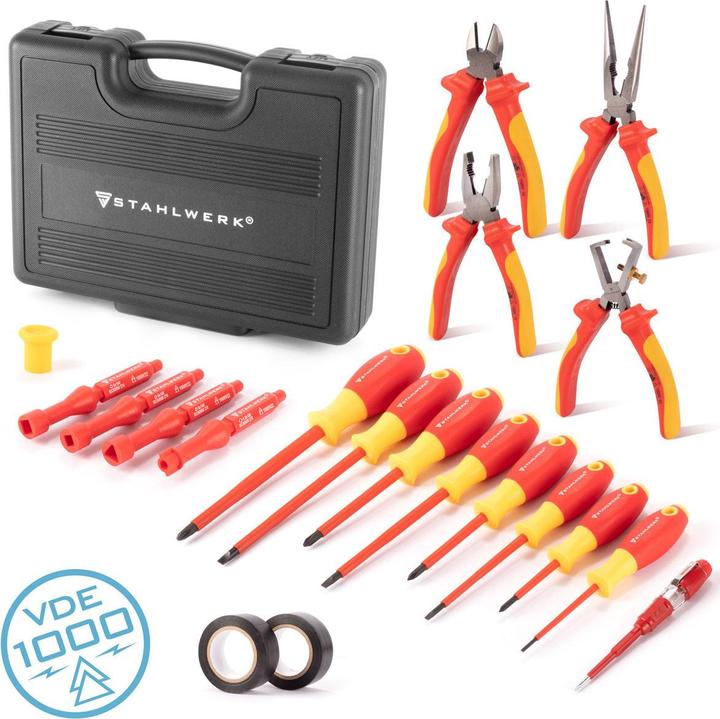 Image du produit Stahlwerk Jeu de tournevis et pinces VSZ-20 ST 20 pièces VDE 1000V isolé