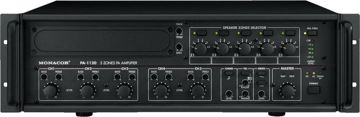 Monacor PA-1120 120 W 5-zone ELA amplifier (Amplifier)