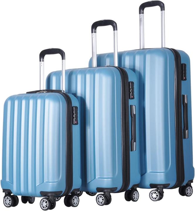 Beibye Reisekoffer-Set, 3-teilig, Ice Blue (115 l, M (50 - 90l), L (90 - 115l), XL (ab 115l))