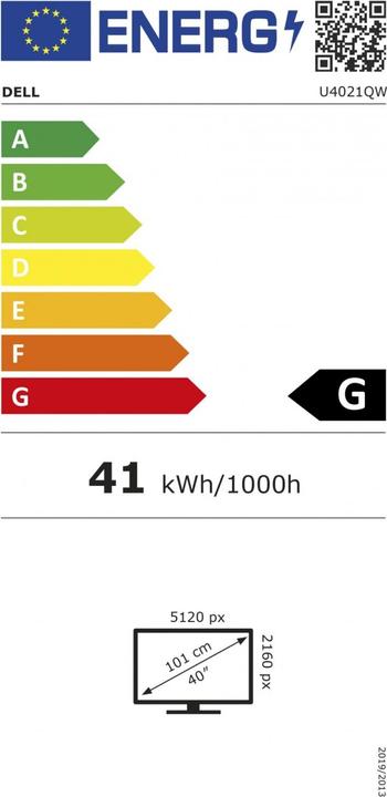 Energy Label Dell UltraSharp U4021QW (5120 x 2160 pixels, 39.70")