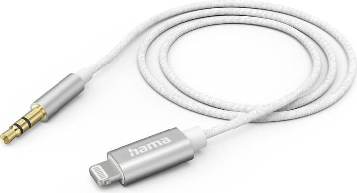 Produktbild Hama Audio-Kabel, Lightning - 3,5-mm-Klinken-Stecker, 1,0 m, Weiss (1 m, Lightning)