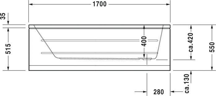 Actual product image Duravit Rectangular bath D-Code 75 x 170 cm white smooth 7000970000000 (120 l, 170 cm, 75 cm)