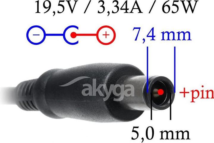 Actual product image Akyga Notebook adapter is dedicated AK-ND-05 DELL 19V (65 W)