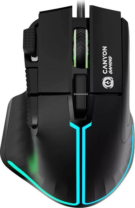 Actual product image Canyon Fortnax GM-636, 9keys Gaming wired mouse,Sunplus up to 20000, Huano 5million switch, RGB (Cable)