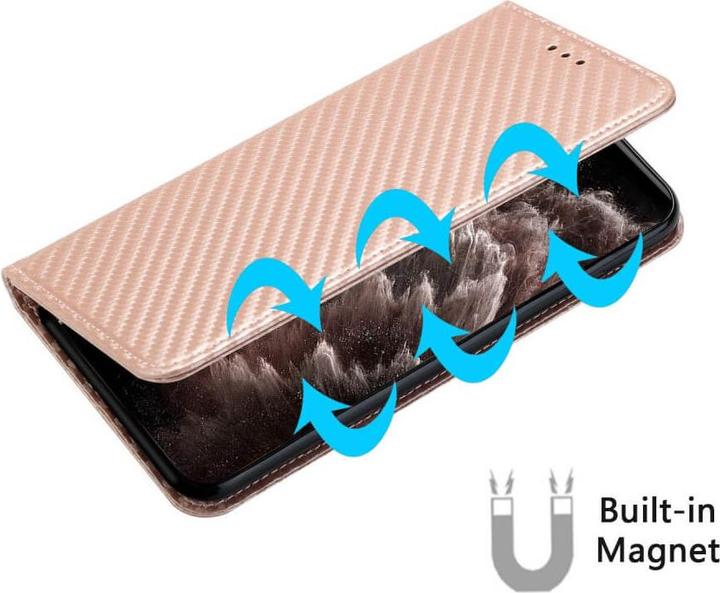 Image du produit Cover-Discount Xiaomi Poco X5 Pro - Carbon Look Flip Case Housse rose (Xiaomi Poco X5 Pro, Xiaomi Redmi Note 12 Pro 5G)