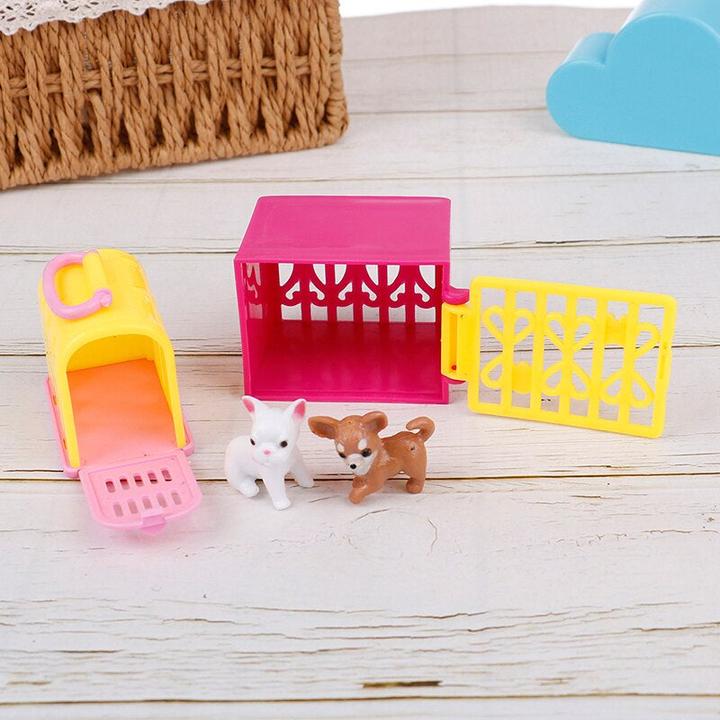 Produktbild Hermex 4er Set Barbie Hunde und Hundeboxen Puppenzubehör Haustiere