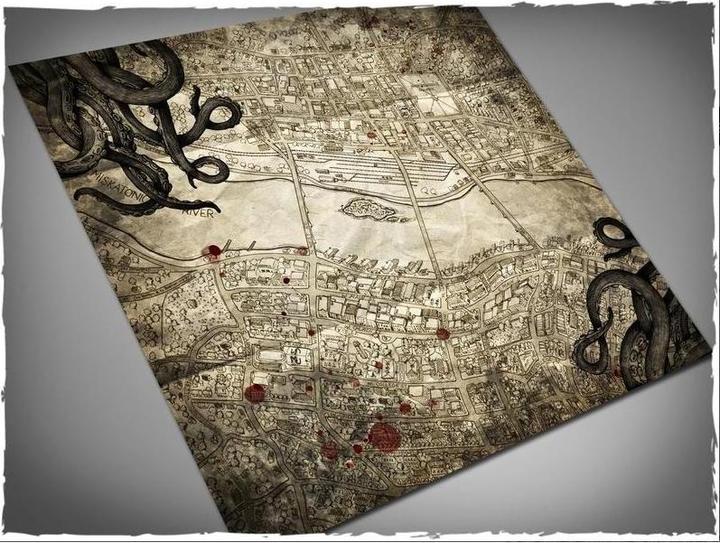 Actual product image Deep-Cut Studio 142MAT33M - Arkham Horror Playmat, Mouse Pad Mat, Size 91 × 91 cm (Plastic)