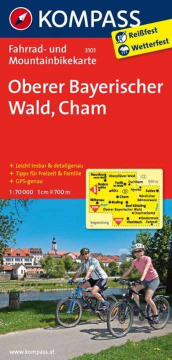 Produktbild KOMPASS Fahrradkarte 3101 Oberer Bayerischer Wald - Cham 1:70.000