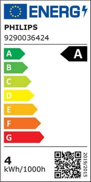 Energy Label Philips LED Classic (E27, 4 W, 840 lm, 1 x, A)