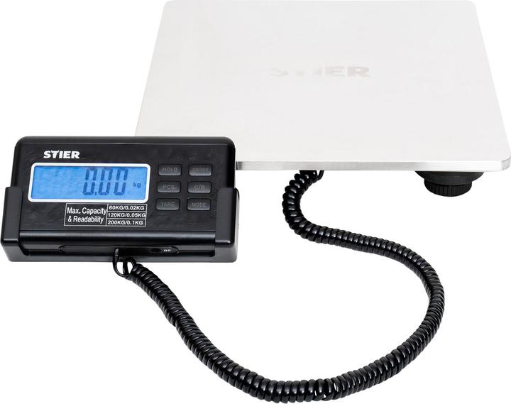 Stier Parcel scale Platform scale up to 200 kg Stainless steel plate 30 x 30 cm