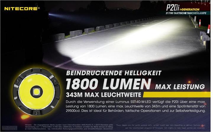 Actual product image Nitecore P20i (14.26 cm, 1800 lm)